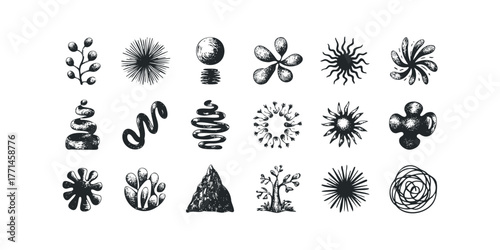 Collection of Hand Drawn Organic and Abstract Shapes