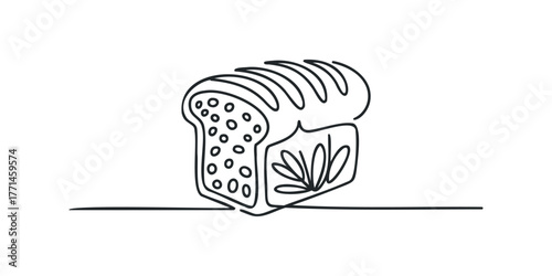 Simple line drawing of a loaf of bread