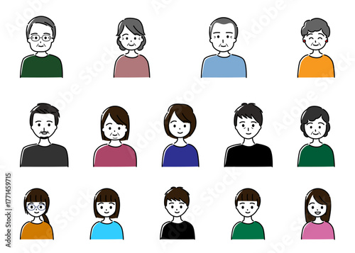 人物３世代バリエーション上半身セット