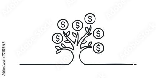 Simple Money Tree with Dollar Coins