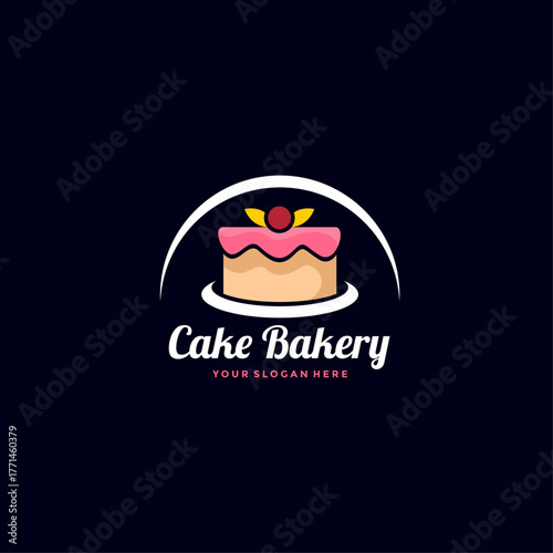 Sweet Cake and Bakery Shop Logo Design Vector