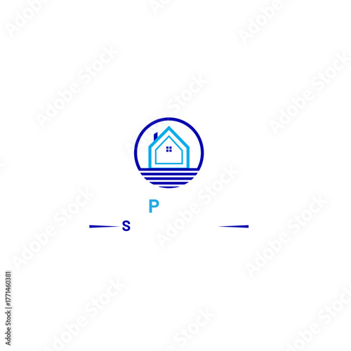 Real Estate and Coastal Property Logo Icon Vector