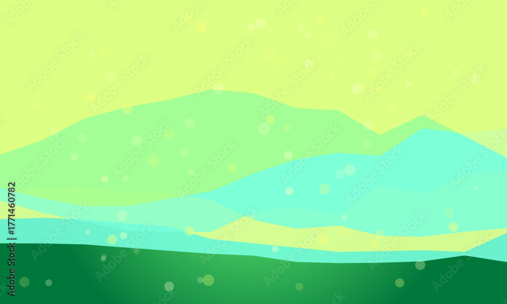 Obraz premium Abstract landscape with rolling hills and soft bokeh lights
