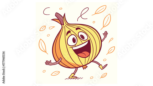 Onion smiling happy