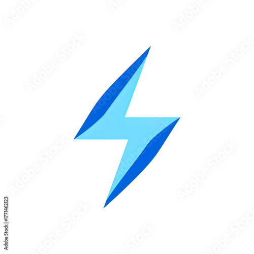 A modern stylized lightning bolt icon with two shades of blue on a clean white background. Free Download A modern stylized lightning bolt icon with two shades of blue on a clean white background. - GFXLoad
