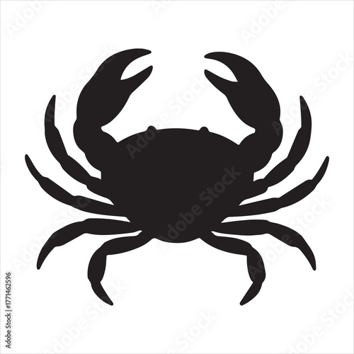 Silhouette crab sea animal black and white vector illustration