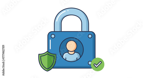Secure User Account Protection and Privacy Illustration.