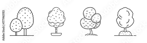 Topiary tree bush vector illustration scalable elegant garden design element