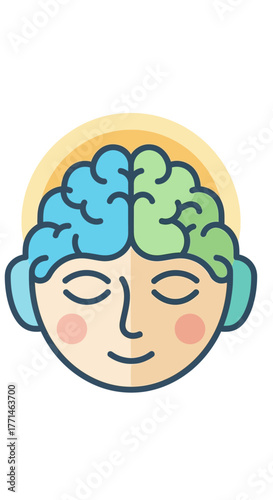 Calm mind with balanced thoughts and focus.