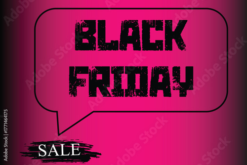 Black Friday sale banner with bold distressed typography on pink background for shopping promotion, Modern pink Black Friday sale poster with grunge text design for online marketing and discounts