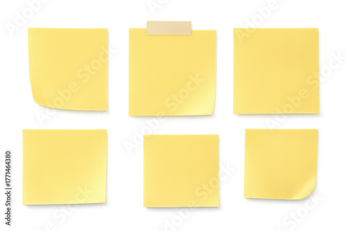 Isolated transparent png of Yellow sticky notes