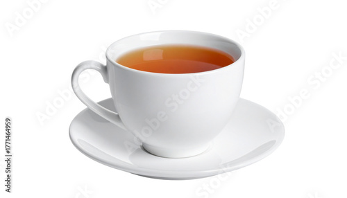 Wallpaper Mural Black tea in a cup and saucer on transparent background, a hot beverage for breakfast Torontodigital.ca