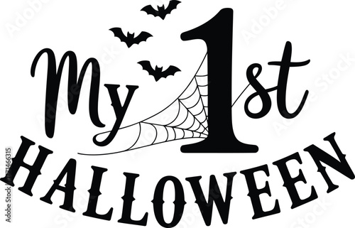 My first halloween baby celebration with bats and spiderwebs