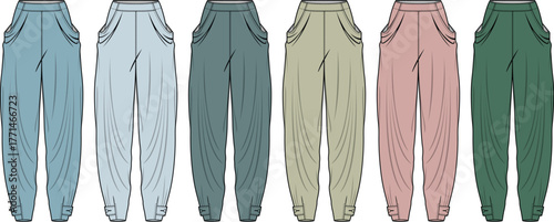 Fashionable Elastic Waist Jogger Pants in a Variety of Pastel and Earthy Tones for Women's Casual Wear Collection