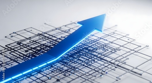 Business growth concept with shopping and technology elements