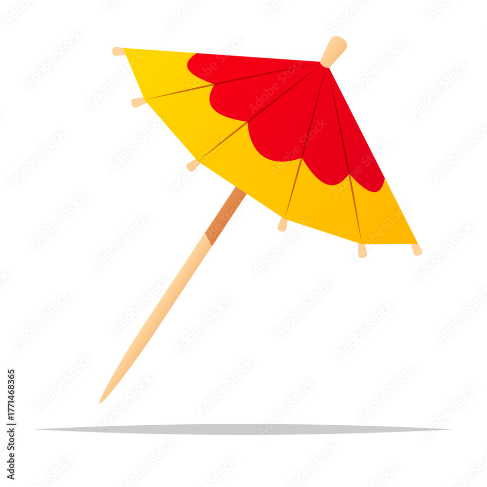 Fototapeta premium Cocktail umbrella vector isolated illustration