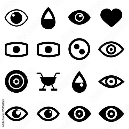 Glasses, eye chart, and optical test on white background.