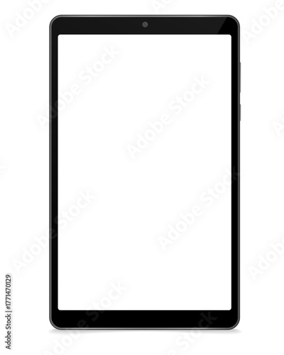 Tablet Screen, Vertical Empty Display, White Screen, Mockup, Modern, Touchscreen, Device, Vector