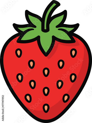 Strawberry fruit vector icon illustration