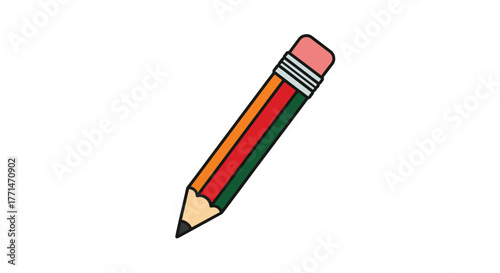A simple illustration of a classic wooden pencil with an eraser
