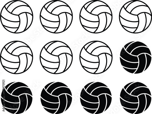 Volleyball Pattern A Repeating Arrangement of Black and White Balls on a White Background