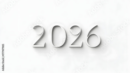2026 Number on White Background Minimal Clean Design