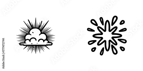 The term 'Explosion' refers to a Minimalist and Flat Logo with a Modern illustration style