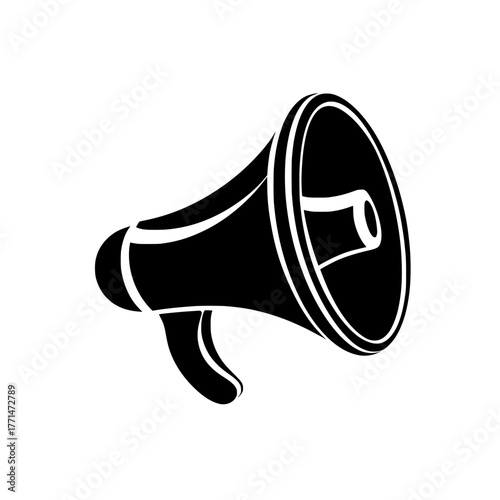 Horn Icon Sign Squeeze Horn Klaxon Alert Attention Announcement Black White Silhouette Symbol Graphic Clipart Artwork Illustration Pictogram Vector’ becomes ‘Modern Pictogram Illustration Artwork