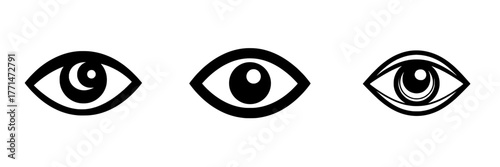 Eye Icon Sight See Seeing Eyesight Black White Silhouette Sign Symbol Modern Graphic Clipart Illustration Artwork Pictogram is the given sequence of words