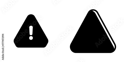 Red-colored exclamation mark icon symbolizing hazard warning, danger, and caution, also representing error and risk, presented in flat style modern illustration suitable for web, app, and mobile
