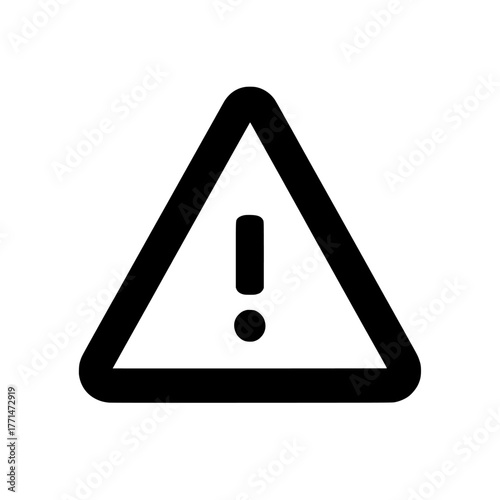 Yellow triangle icon representing caution, danger, and hazard, available as a flat style modern illustration for digital platforms, including web, app, and mobile, isolated on a background