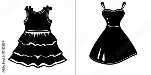 The young girl's dress is represented in CAD, utilizing a fashion flat template for production purposes in garment manufacturing units