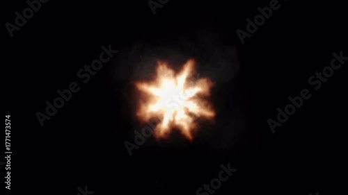 Realistic Gunshot Muzzle Flash Effect with Fire and Smoke.