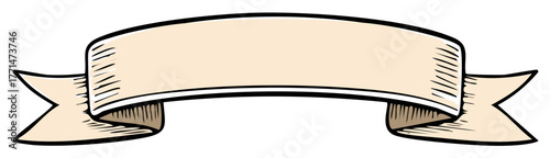 Scroll banner vector illustration for message, label, announcement or parchment