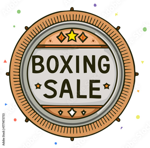 Boxing Sale badge design announcement promotion discount opportunity template