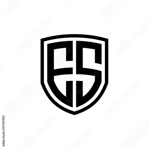 Free Download Vector Letter ES Shield Logo Design - GFXLoad
