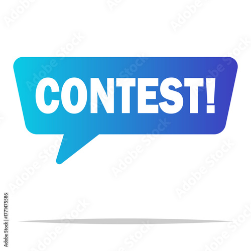 Contest word speech bubble vector isolated illustration