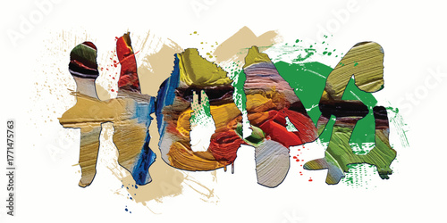 Hope slogan. Colorful typographic text with oil paint strokes. Hope word design with vector graffiti. graffiti slogan print, Urban typography hipster street art, art tees.eps10