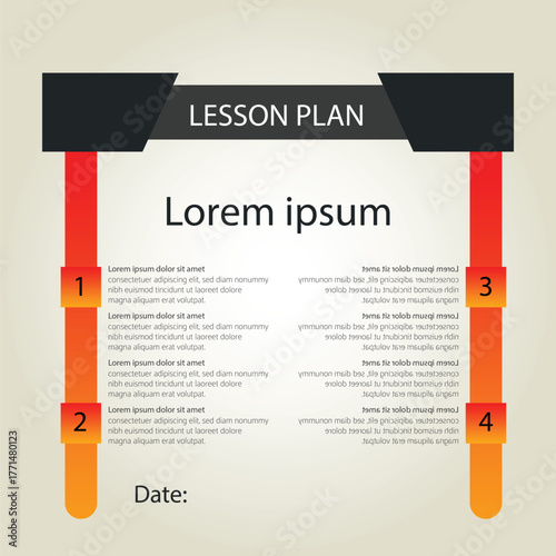 Illustration of lesson plan template design for students.