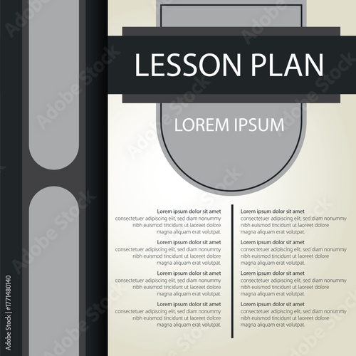 Illustration of lesson plan template design for students.