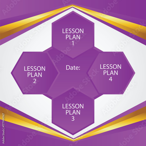 Illustration of lesson plan template design for students.