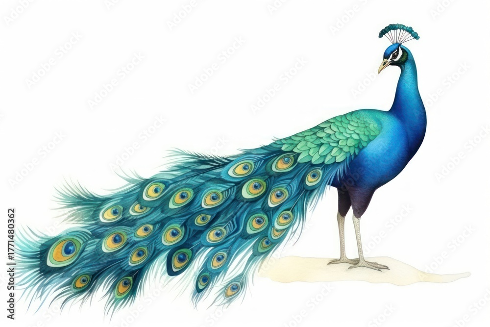 Fototapeta premium Peacock animal bird tail.