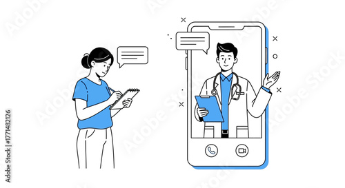 Online doctor consultation via smartphone app, remote healthcare, and medical advice