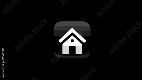 Simple White Home Icon Representing Modern Minimalistic House Structure Design