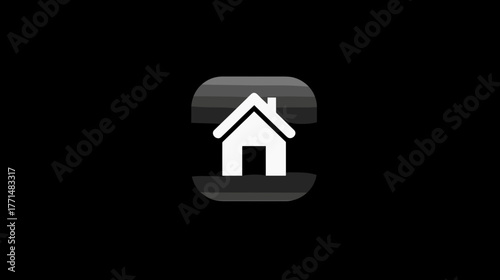 Simple White Home Icon Representing Modern Minimalistic House Structure Design