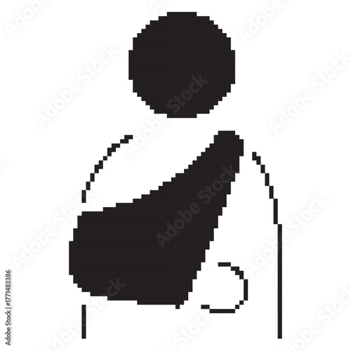 slinga pixel icon, 8-bit. Vector illustration on a white background.