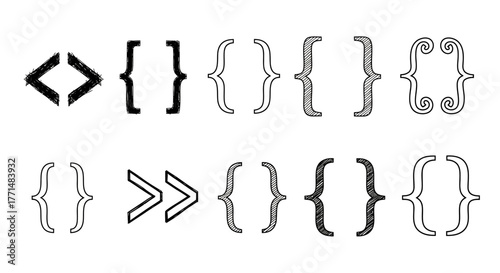 Hand-drawn cinema and movie icons set. Film reel, clapperboard, popcorn, tickets, spotlight, camera, and star included. Perfect for entertainment and media graphic designs