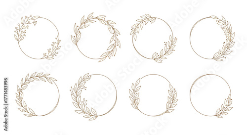 Elegant Laurel Wreath Collection Decorative Circular Frames for Invitations & Design Projects