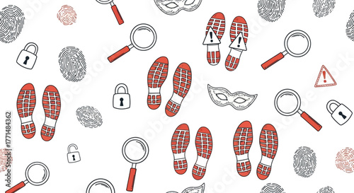 Mystery Investigation Pattern Detective Tools and Forensic Clues