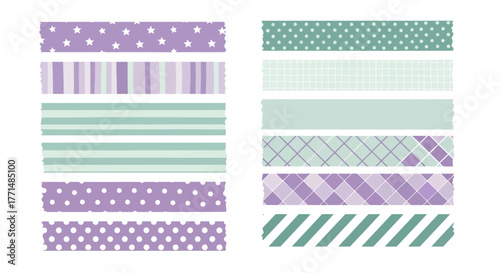 Colorful Washi Tape Strips with Patterns Scrapbooking & Craft Decorations